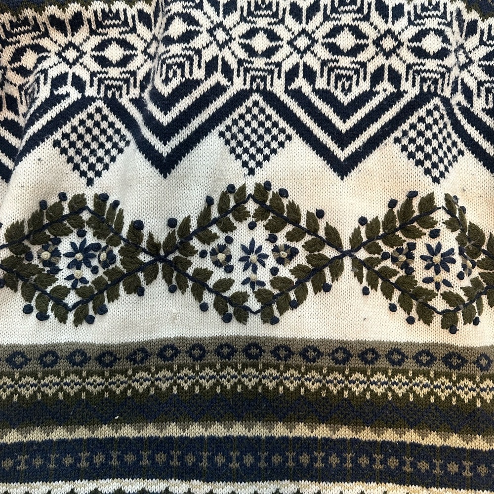 Vintage green Fair Isle Knit Sweater Hygge - Picture 4 of 5